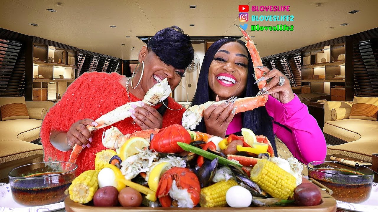 The thumbnail of Bloveslife's 2020 seafood boil video with Neffeteria on YouTube, the video the Quinoa, Cream of Wheat audio comes from